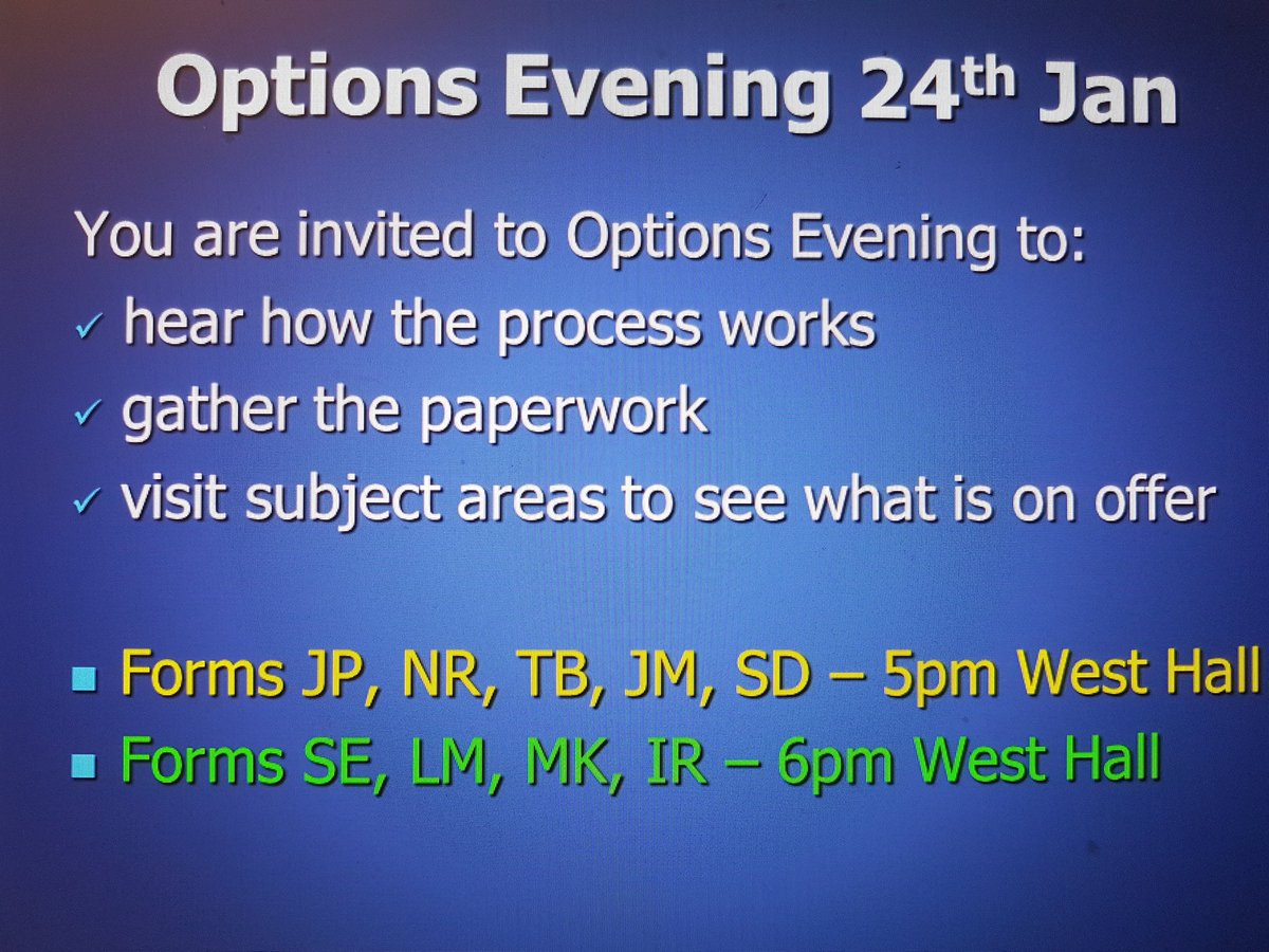 Miss_CPY's tweet photo. Today is the day!😁Looking forward to seeing all yr 9 pupils with their parents/carers later. Some big decisions to be made 🤔 
After the intro in West Hall, staff will be around the school, in departments, ready to answer any queries about a GCSE in their subject #Options2019 https://t.co/kD3t6W5ZQQ