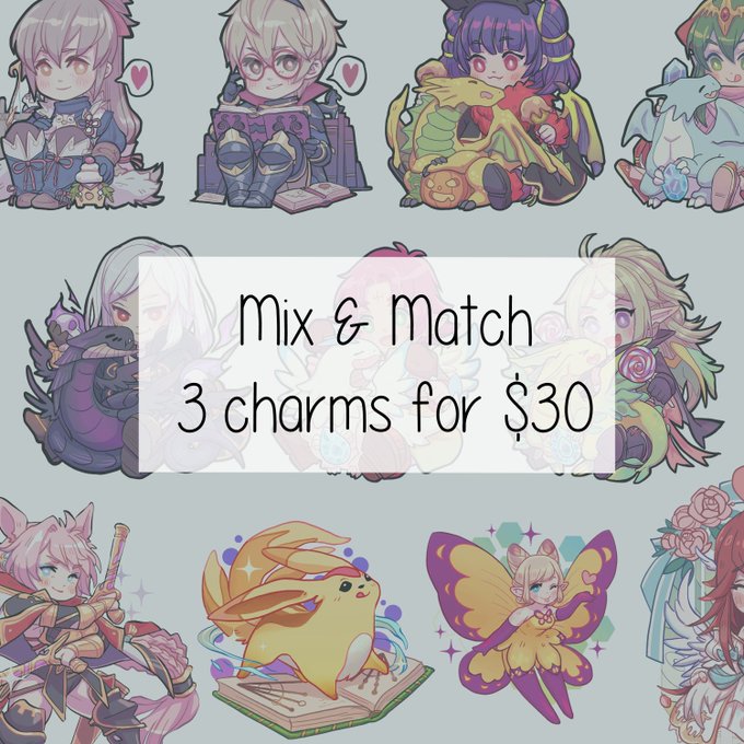Also running a mix &amp; match deal for charms since I'm going to restock everything at once + free shipping on US orders over $35! Use the code FREESHIPPING. :3 