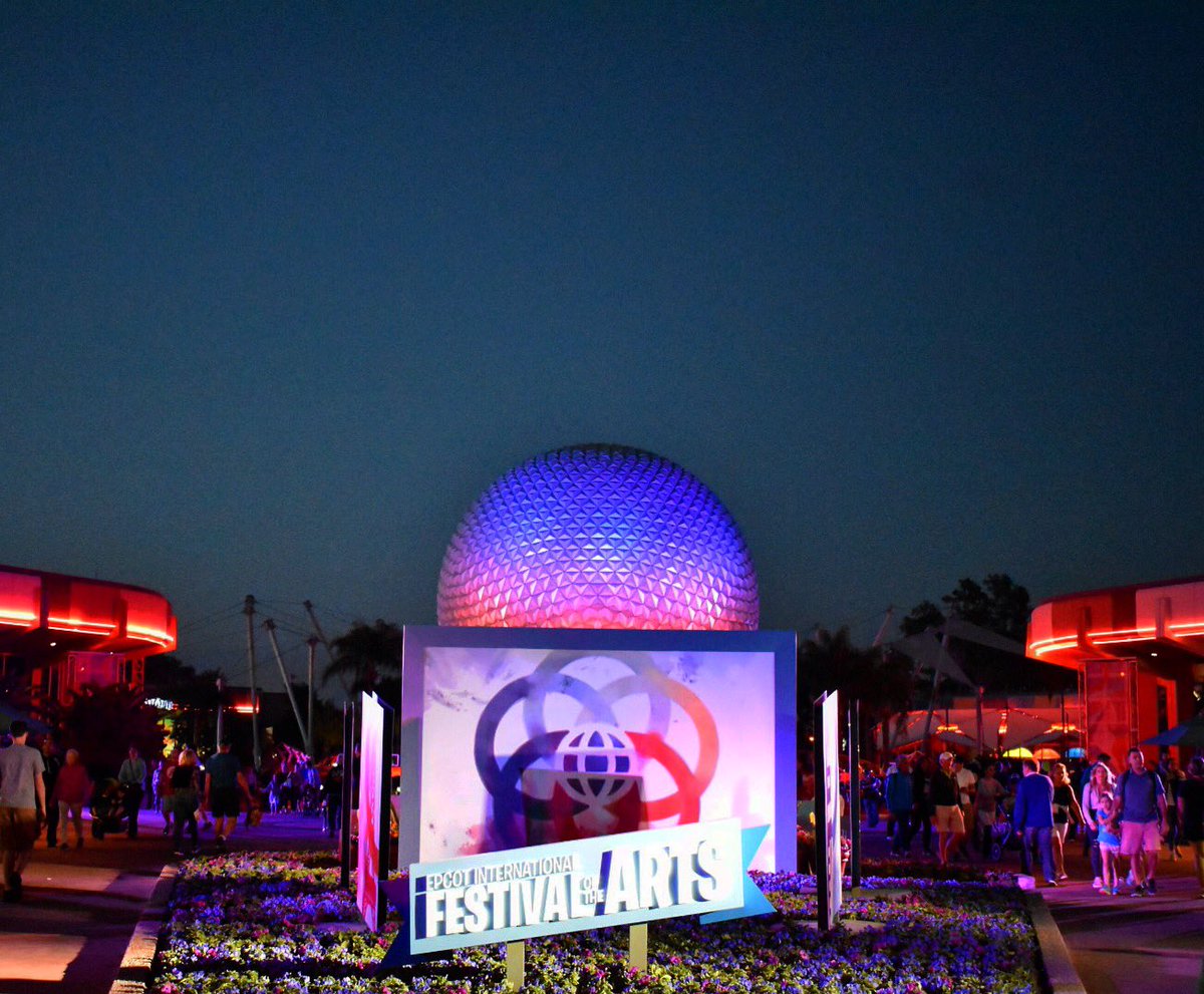 ThatDisFamily's tweet image. I think my favorite part of the latest Epcot Festival is the color scheme 🤷‍♀️ It really works with Spaceship Earth!