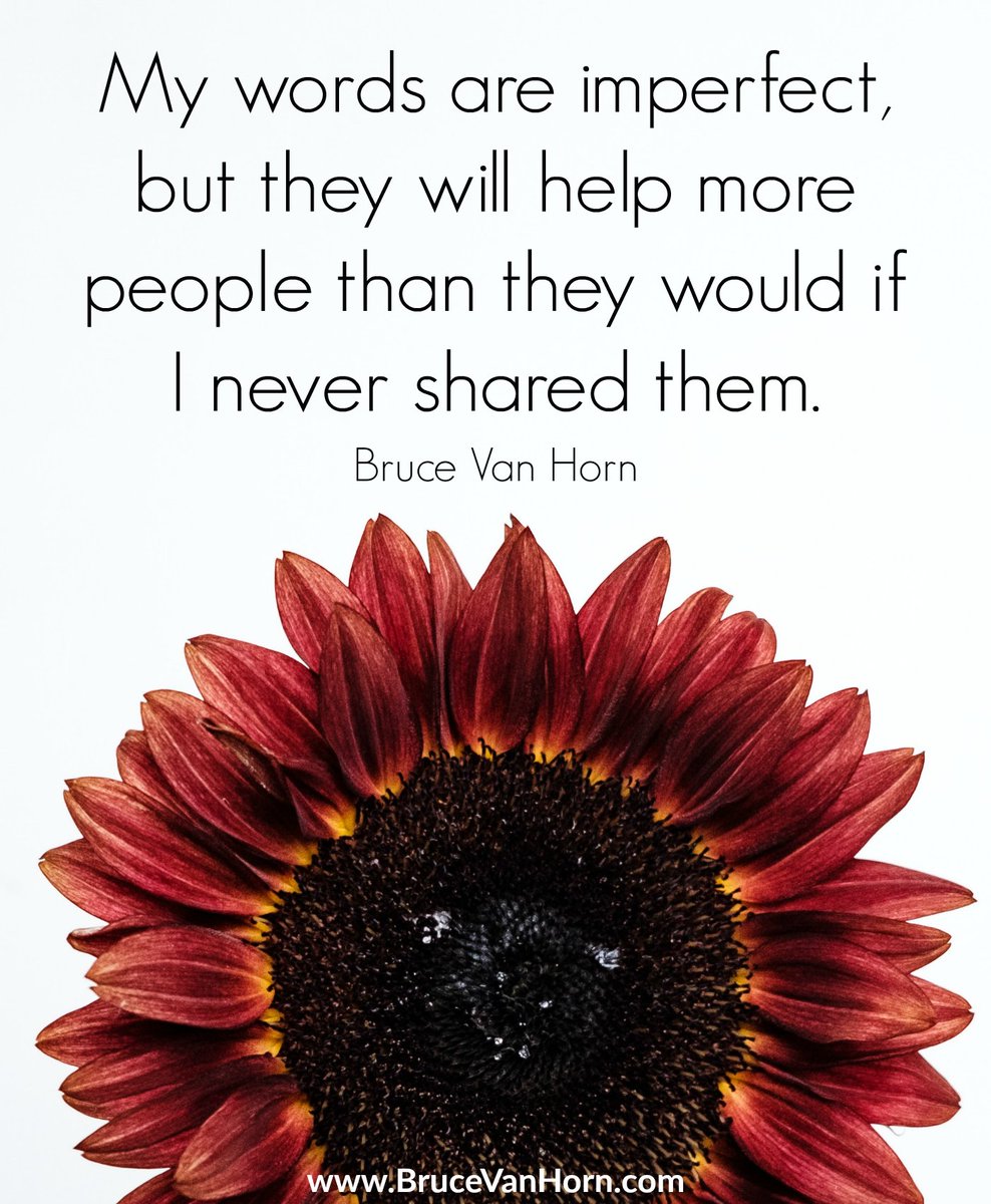 BruceVH's tweet photo. My words are imperfect, but they will help more people than they would if I never shared them. https://t.co/dpmbsbowfr