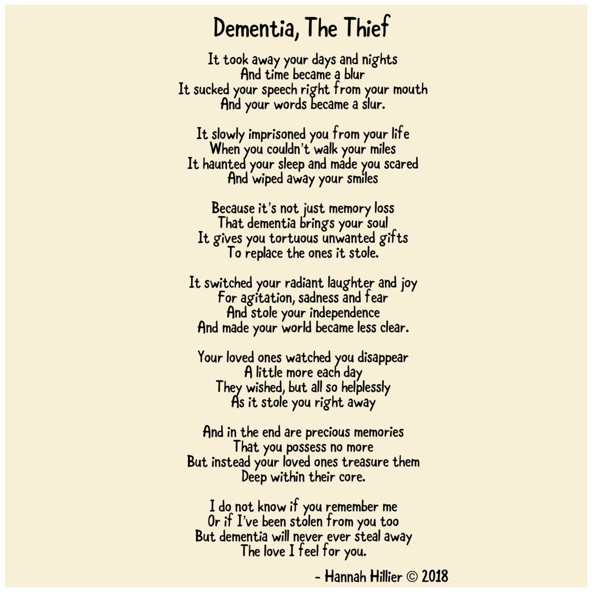 LEAD_Coalition's tweet image. Please re-Tweet this beautiful
#poem by @HanHillier about #love in the face of loss caused by #dementia.

#Alzheimers #poetry #arts