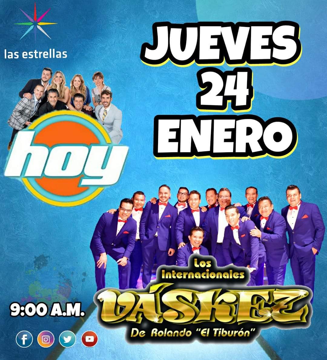 InterVaskez's tweet photo. ¡No se lo pierdan! @programa_hoy @InterVaskez 🎶💃🏻 https://t.co/d4Tc3Wldvw