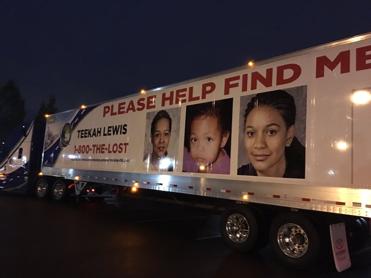 wastatepatrol's tweet photo. 20 years ago, Teekah Lewis went missing from Tacoma. Today we are renewing our commitment to her case by featuring her on new Homeward Bound trucks. More info: https://t.co/3TjUIQOOIA https://t.co/ZvAlxWbkFr
