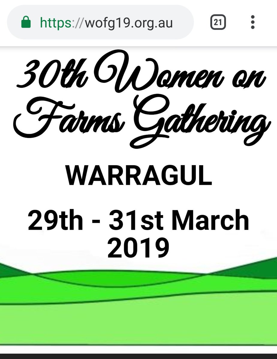 wofg2018's tweet photo. Registrations open for 30th Women on Farms Gathering: 29-31 March 2019, Warragul. 
Register via https://t.co/v7BkrfxD61 
Follow, like + share via https://t.co/Gj62oaPOd6

Stay tuned for inspiring guest speakers, workshops and tours
#WOFG2019 #VRWN #WomeninAgriculture #agchatoz https://t.co/0Xhniuxot4