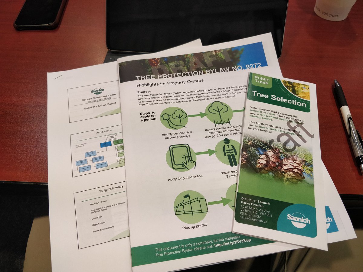 zacdevries's tweet photo. Tonight we are learning about the tree protection bylaw in #Saanich to give council a full understanding of the protection trees already have, which will help us prudently consider opportunities we have to improvement! #dinnerandlearn #Conservation https://t.co/fprvrBi0ds