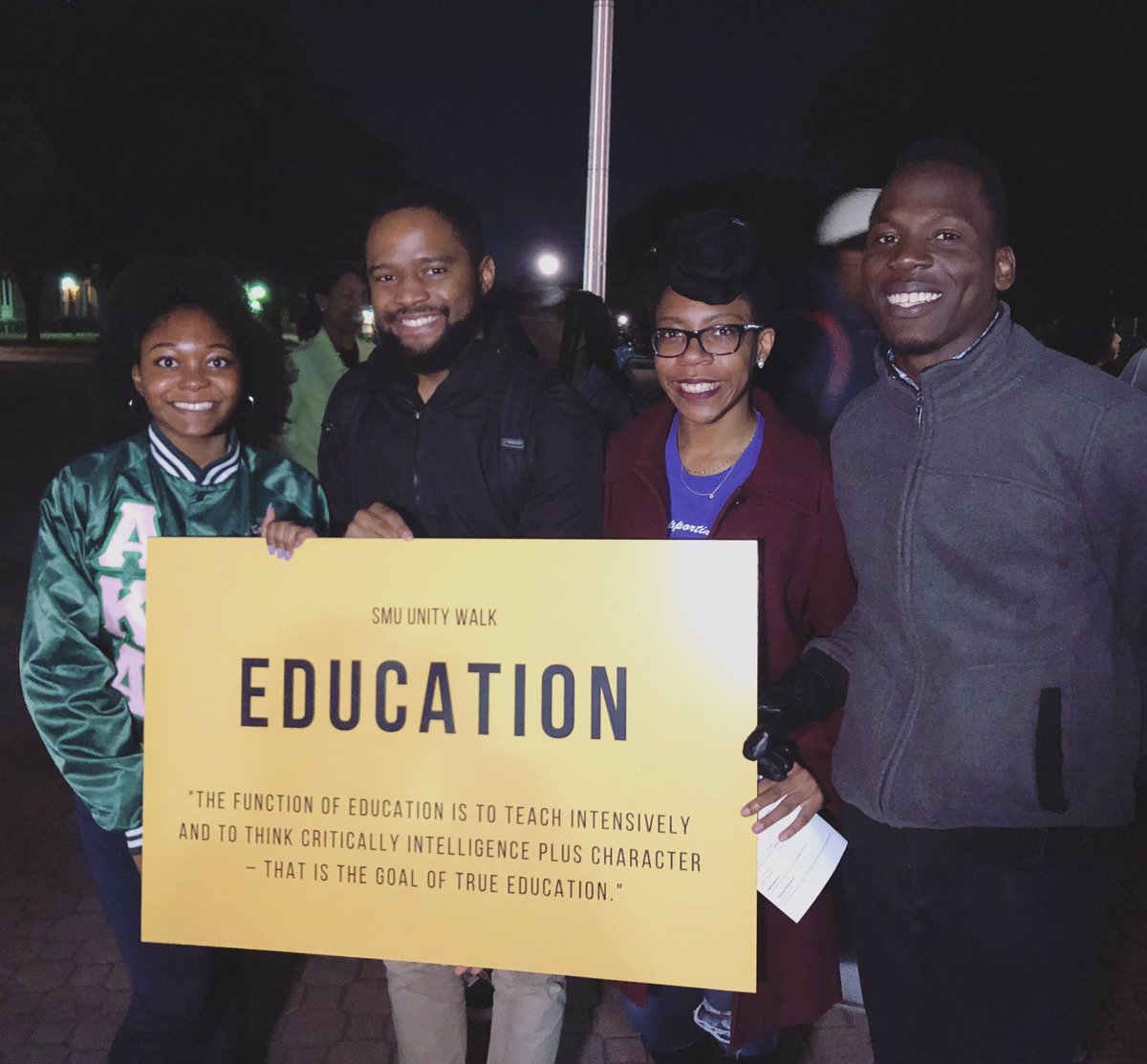 SMUNSBE's tweet photo. SMU NSBE had a great time marching in the SMU Unity Walk this evening to remember Dr. King’s Legacy ! https://t.co/fcDA6RxzuR