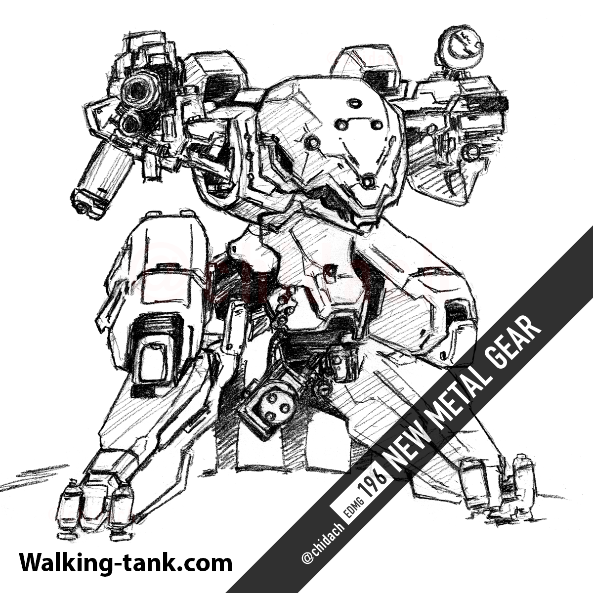 NEW METAL GEAR】 NEWメタルギアの模写です。 MGS1開発時の新メタル