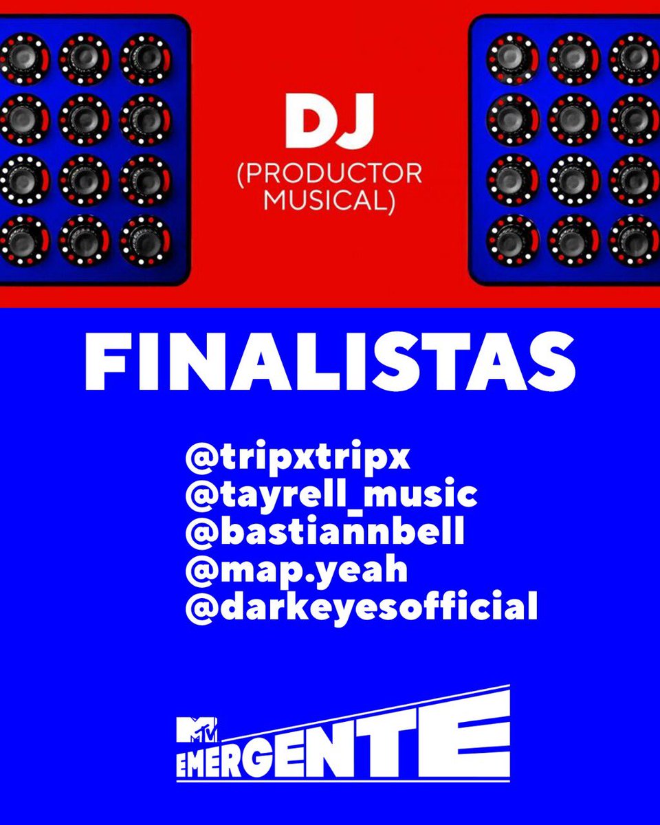 Hoy se dieron a conocer los finalistas de #MTVEmergente por parte de <a href="/MTVLA/">MTVLA</a>, dentro de ellos la categoría de DJ/productor, ¡muchas felicidades y éxito a los seleccionados! 🔥 Nuestro preferido fue @bastiannbell, ¿el suyo?