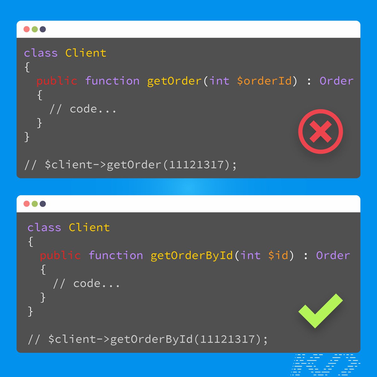 kualitycode's tweet image. Pequeños #tips para mejorar tu #código.
Código legible y extremadamente predecible.
#cursos #tutoriales #programacion #desarrollo #devops #php #laravel #symfony #html #css #sass #javascript #webpack #vue #node #docker #linux #code #developer