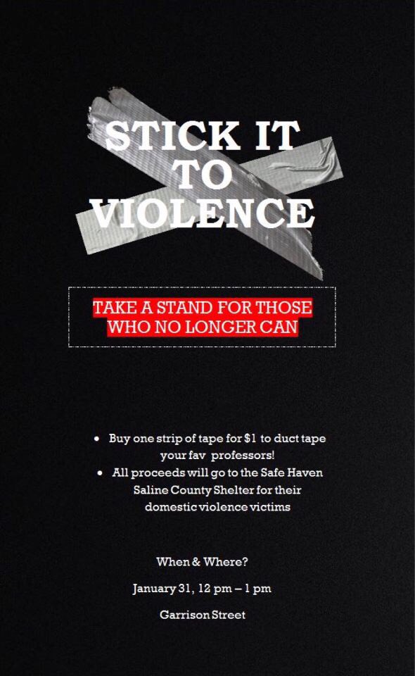 ASThenderson's tweet photo. Come by during dead hour next Thursday to support ΑΣΤ and take a stand against domestic violence. You’ll also get the pleasure of duct taping a HSU faculty to the wall! https://t.co/M66RXxa5xp
