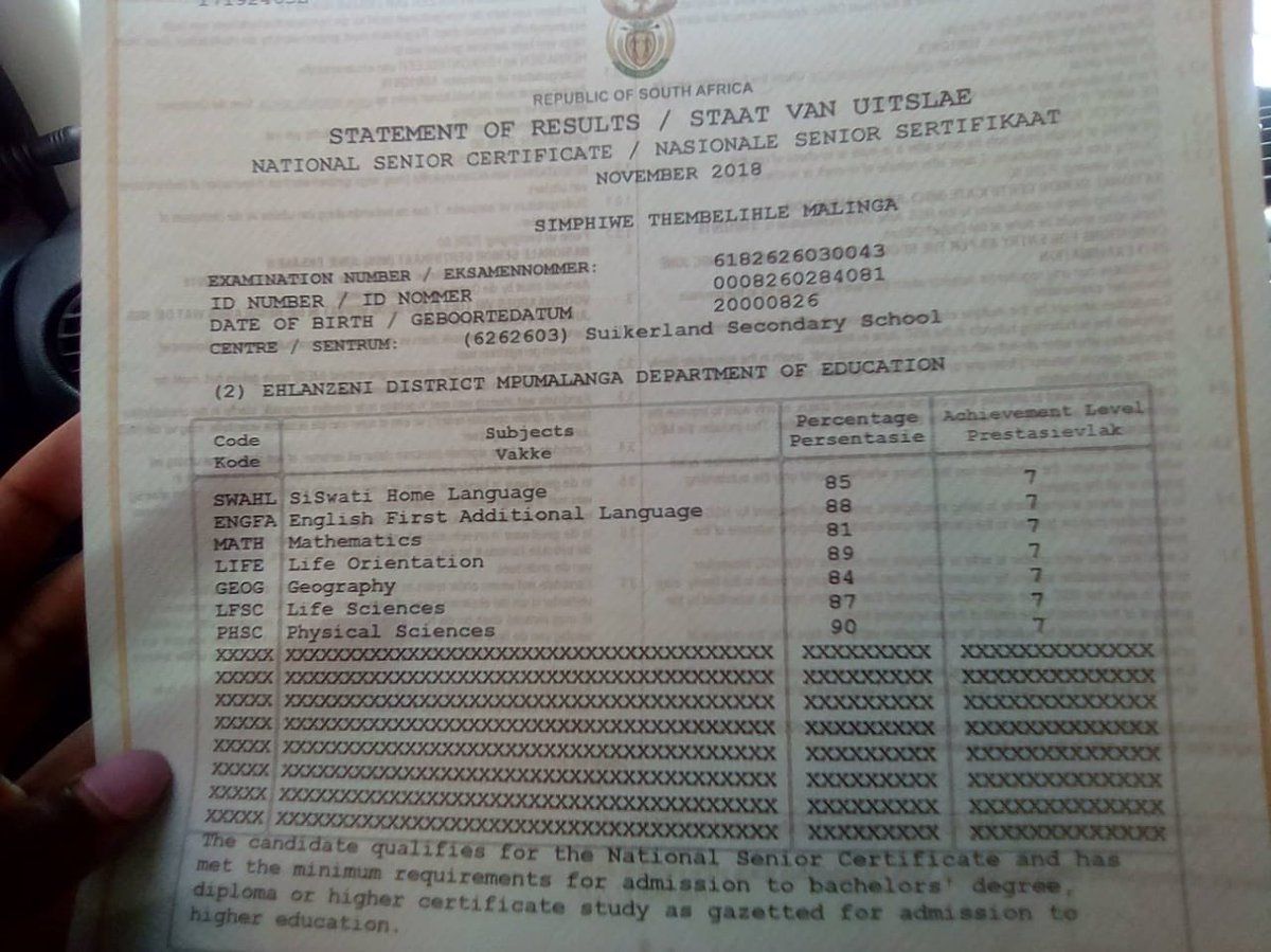 thembajaytee's tweet photo. Hi @djsbu, @bonang_m, this is my cousin’s matric results she is looking currently for a bursary, she wants to do land surveying as first choice or medicine can you please kindly help me reach out to people who can help her achieve her goals, please guys🙏🙏🙏 https://t.co/72FybTUlm5