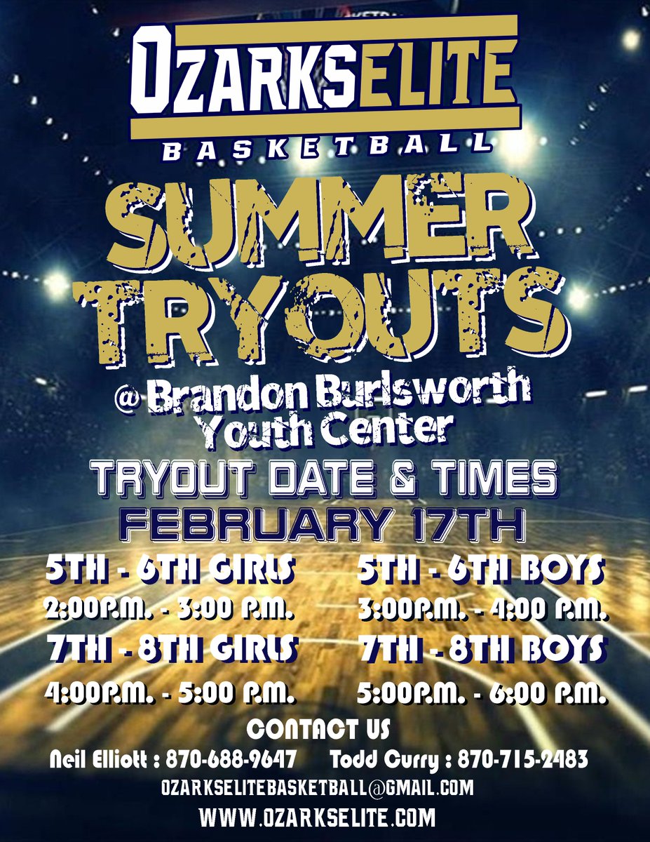 Tryout Update: Due to conflicts and need to get through school ball schedules we are moving tryouts to Feb 17th. Same place and time. We apologize for any inconvenience. If you have registered online there will be no need to register again. We have had a great response! #BeElite