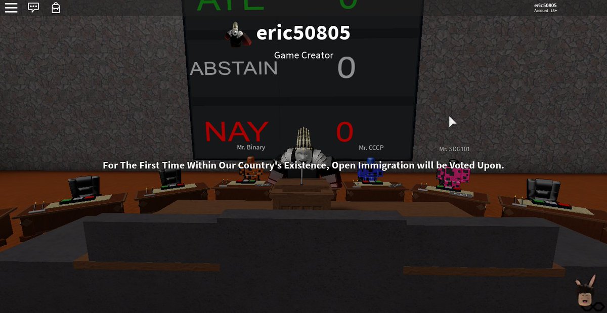 hq_sdg's tweet photo. Successful Meeting Regarding Open Immigration, Game had to be crappy, and Shutdown Before Final Picture Could be Taken, however We still got the Results.

2-Aye
1-Abstain
1-Nay

The Bill Has Passed. https://t.co/xE09pddAJG