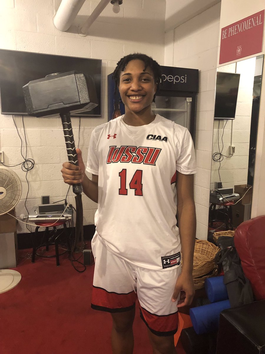 wssuwhoops's tweet photo. In a big 82-65 win over Shaw University the hammer was laid down by senior forward Brionna Pate with 21 points and 14 rebounds! #RamPride #WSSUBasketball #WeSeeRed https://t.co/Z9VYoX6GKs