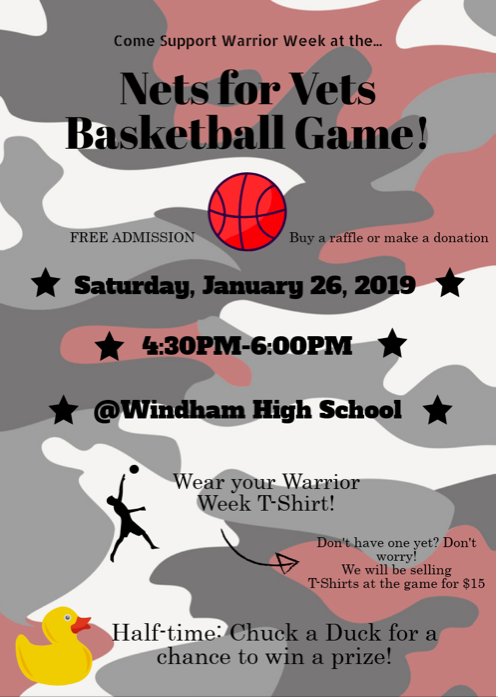 This Saturday is our 🇱🇷Nets for Vets event🇱🇷!! We welcome Windham's own🏀 men's league🏀 champions 🏆 to the line up this year!! Doors open at 4pm and game starts at 4:30 pm!