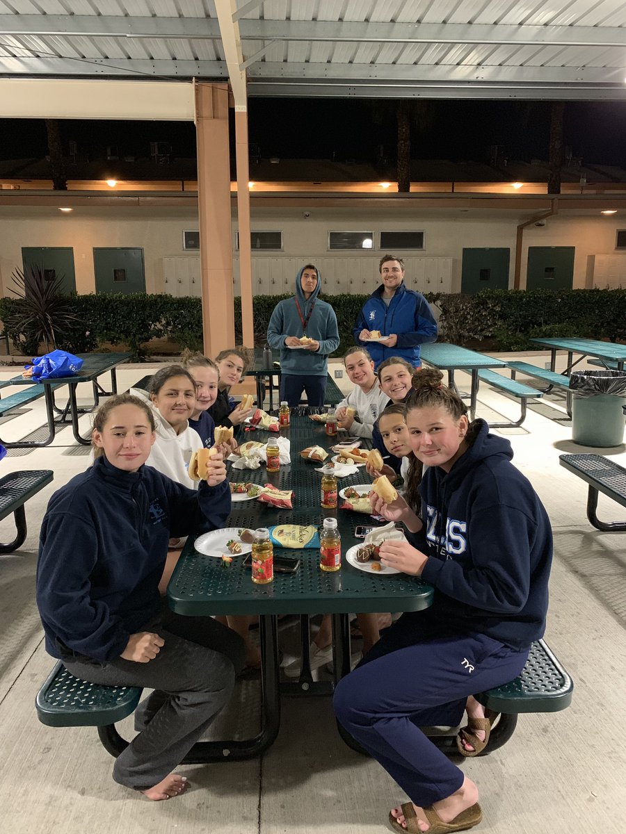 Slphswaterpolo's tweet photo. Team dinner before tomorrow’s league championship game vs Los Osos. Game time is 6pm Thursday at Upland. Come out and show your support. @StLucysPride @stlucysASB https://t.co/aRGKVEw67Z