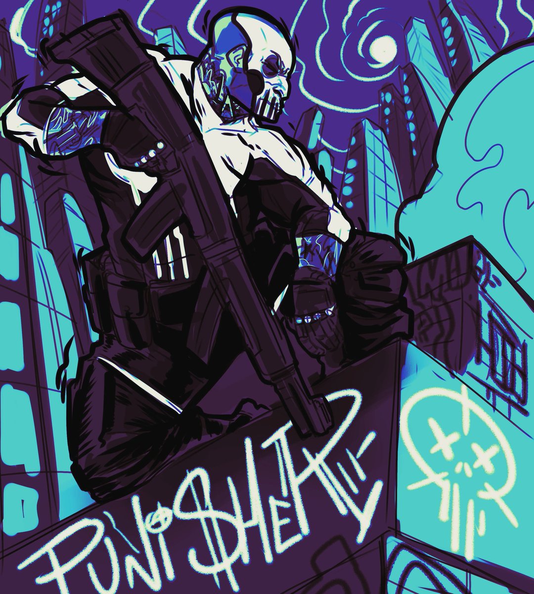 Concept sketch of a LA based Hispanic take on the Punisher. 
#hoodtendacies #art #blackart #blackartist #cartoons #COMICS #sketch