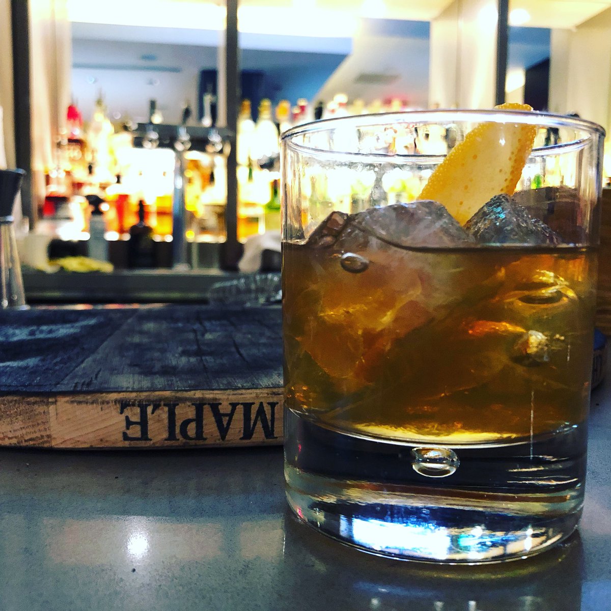 Experimenting with old-fashioned at <a href="/one18empire/">ONE18 EMPIRE</a>...this one is <a href="/eaglerarelife/">Eagle Rare</a> bourbon, turbinado sugar, root beer bitters and maple smoke. Loving the hit of plums and brown sugar on this one! #whiskyaddict #oldfashioned #whiskyexperience #cocktailexperiments #honestwhisky