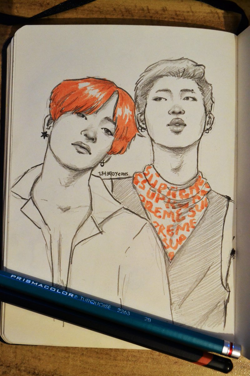 20190123 / day 23Vmon (a very late drawing sorryyyyy, but i loved their expressions)  @BTS_twt