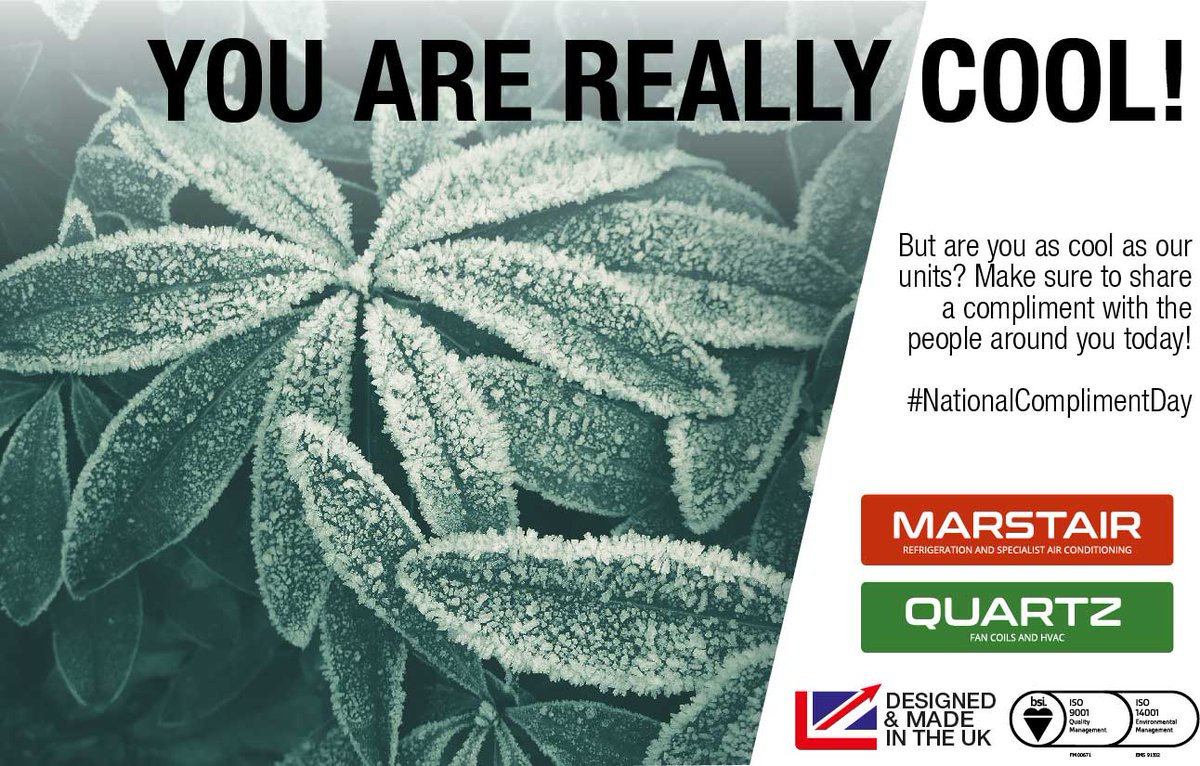 Are you as cool as our units? Find out more on - quartz.co.uk

#nationalcomplimentday #you #are #cool #compliment #tell #someone #they #are #cool