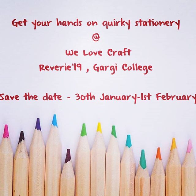 Are you a stationery freak ?
Hop over to our stall and grab notepads,bookmarks,to-do lists and a lot more stuff.

#craftwelove#quirkystationery#delhigram#sodelhi#notepads#todolists#bookmarks#gargicollege#reverie#delhiblogger#delhiuniversity#dufests#stati… instagram.com/p/BtA0oRsA6Is/