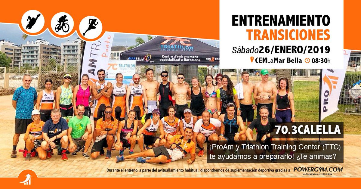 proamtraining's tweet photo. Este sábado ven a preparar el 70.3 Calella con nosotros!!! 💪🏼💪🏼✊🏼
¡¿Te atreves!?
https://t.co/rMH97NNF25
Inscripciones en la web ☝🏼

@PowergymCentral #triatlontrainingcenterbcn 
#transiciones #half #703Calella #barcelona #proamtraining https://t.co/49ijJFb5ji