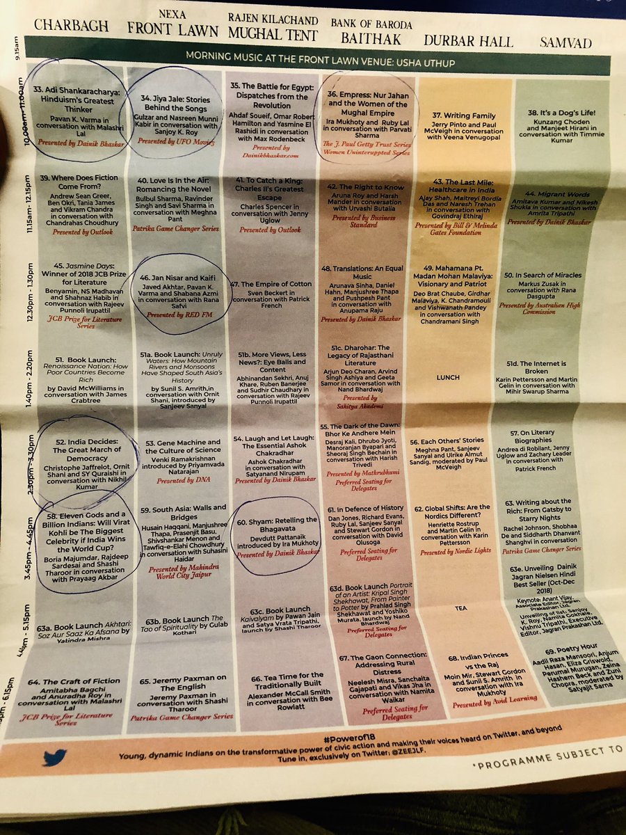 deepa_05's tweet image. What a pleasure it is to attend #JLF2019 Things to do and sessions to attend #MappedOut