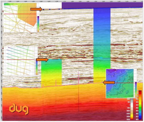 Team_DUG's tweet photo. The fourth part of our velocity modelling series shows how #DUGInsight makes it super easy to clean up horizons for your models. Check it out here: https://t.co/w0RyHTcUNR #seismicInterpretation #insightTricks #dataconditioning #Velocitymodelling https://t.co/l4UL04e4fM