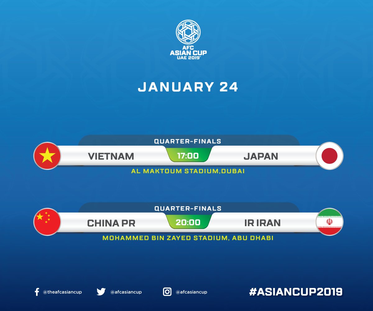 برنامه امروز بازی‌های جام ملت‌های آسیا(عکس)