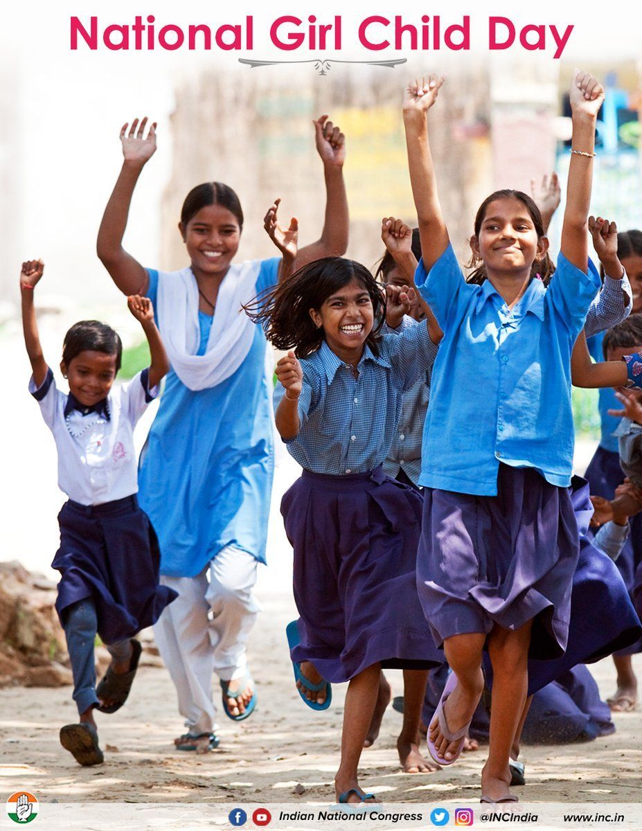 Congresswin24's tweet photo. As we celebrate National Girl Child Day, let's pledge to treat our daughters equally by providing them with equal access to education, health, and freedom. https://t.co/FlmG10Rqgo
