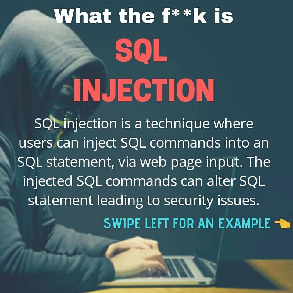 techorhow's tweet photo. What the f**k is SQL Injection
#SQL #Hacking #hacker #LifeHack #techorhow #TechExpo9 #backdoor https://t.co/zSo2o3hVg4