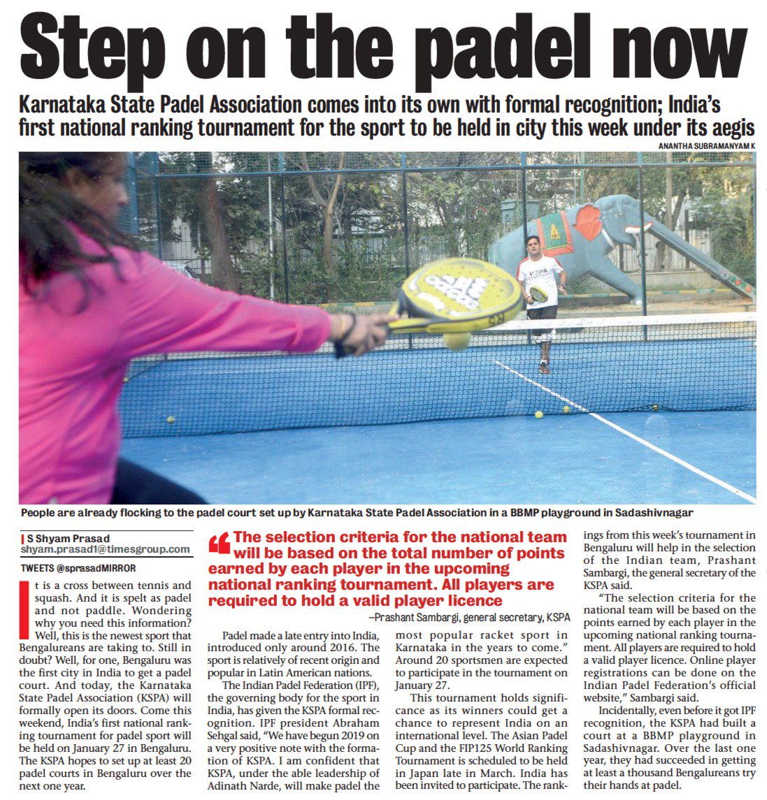 drashwathcn's tweet photo. I'm glad and delighted that the India's first national ranking tournament for Padel sport will be held in Namma #Malleshwaram. Best of luck to all the players &amp; @indianpadelfed for the tournament. I'm sure this will go a long way in promoting the sport of #Padel Tennis.

#Sports https://t.co/xN1aBsu2If