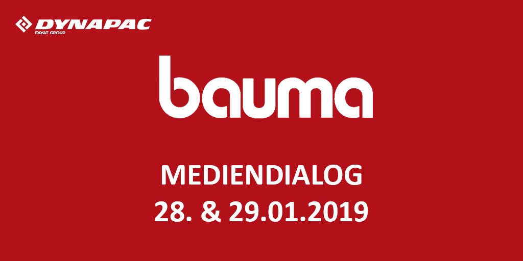 DynapacDE's tweet photo. Trefft uns nächste Woche auf dem #bauma Mediendialog!
#dynapac #fayatgroup https://t.co/87ekiS4A5J