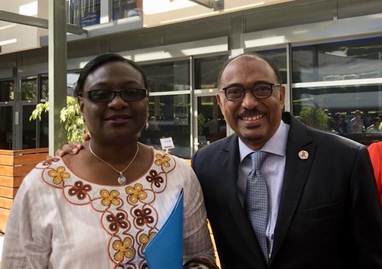 UNAIDS_AU_ECA's tweet photo. At #JURTA HLM on #eMTCT in Dakar, #AUC Head of Clinical Services, Dr Mary Tapgun delivered a statement on behalf of @Elfadil_DSA. A joint call with #UNAIDS EXD @MichelSidibe to intensify efforts in #WCA concentrating 1/4th of world new #HIVinfections among children & adolescents https://t.co/gDagc8WFSX
