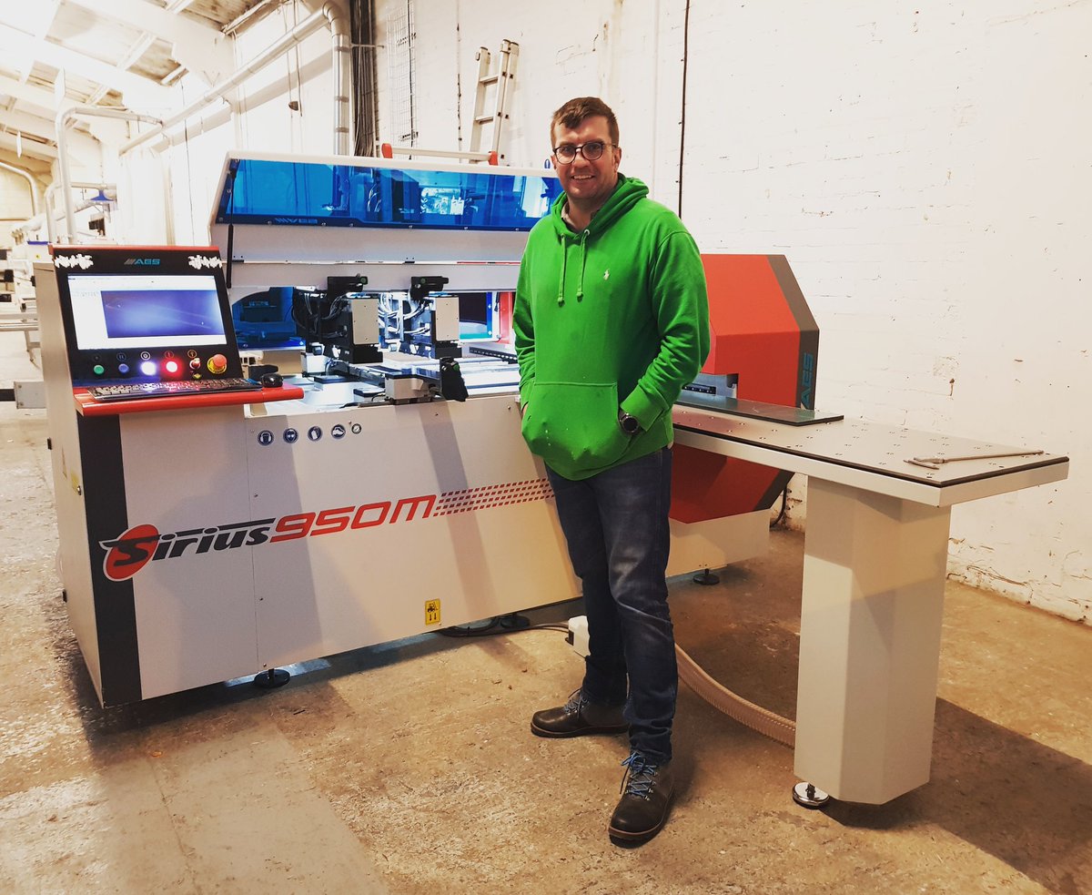 UKWoodMachinery's tweet photo. New AES Sirius 950M high speed CNC drilling and routing machine delivered and commissioned to Oldham based manufacturer Toilet Cubicles Online #aes #aescnc #cncdrill #woodmachine #woodworking #jcomeara #ukwoodworkingmachinery #oldham #greatermanchester #alphacam https://t.co/r6cjyVf85A