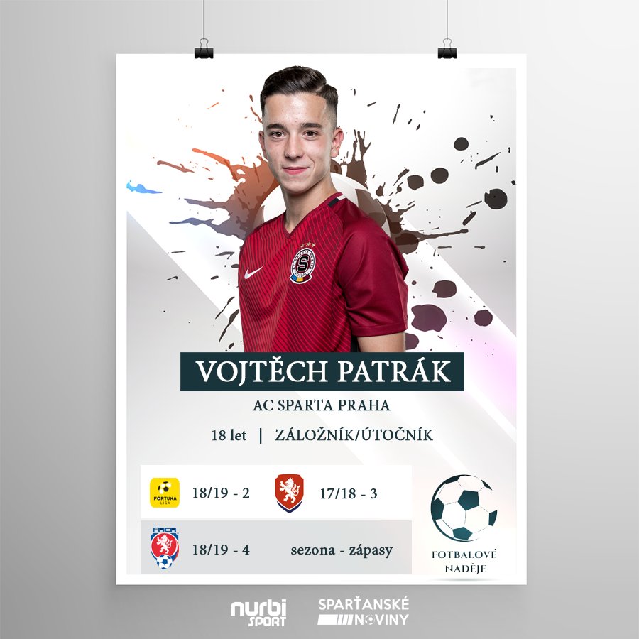 FotbaloveN's tweet photo. VOJTĚCH PATRÁK | AC Sparta Praha
1/2 Záložník pomlčka útočník @ACSparta_CZ zaujal sparťanské fanoušky v přípravném utkání proti Budějovicím, když po pěkném přistrčení od Dudla skóroval. Nebyl to však jeho první start za "áčko".
#patrak #nadeje #sparta #juniorka #acsparta https://t.co/q8eov5agXG