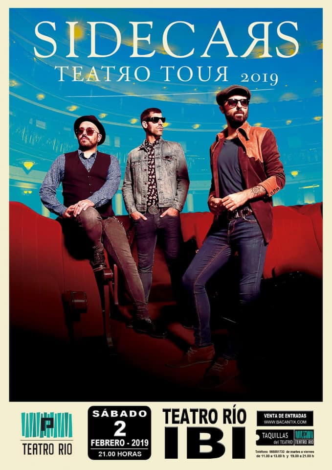 SIDECARS en concierto > 02/FEB/2019 > IBI Teatro Río
entradas goo.gl/xBwxeg
Sidecars continúan presentando su cuarto disco “Cuestión de gravedad”, que les ha catapultado como una de las más firmes apuestas de la actualidad musical.