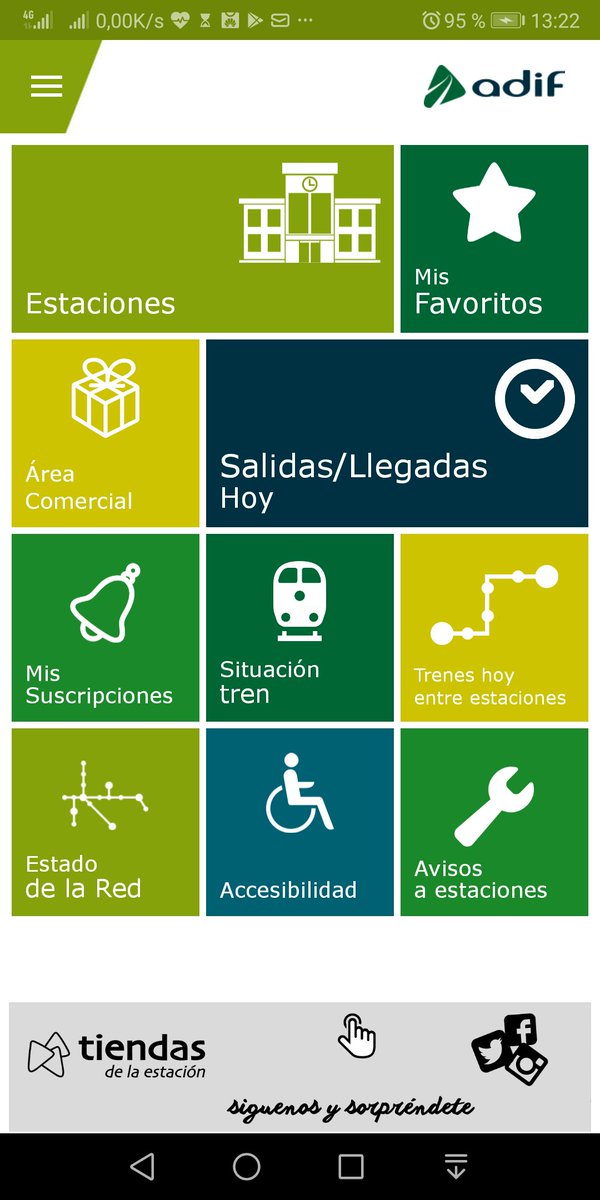 Adif_es's tweet photo. De nuevo en #Fitur2019  Descubre las novedades de la App "Adif en tu móvil" en nuestro stand @fomentogob 
▶️Acceso directo a @InfoAdif 
▶️Banner activo
▶️Opción de compartir las vistas de resultados
▶️AVISA comunicación sencilla de avisos relativas a las estaciones https://t.co/DFpdPmUUkr