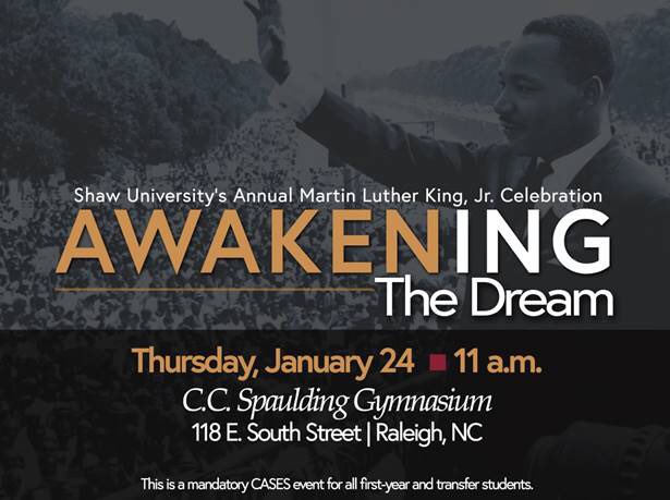 Are you ready for C.A.S.E.S. Martin Luther King, Jr.? Join us in the GYM @11:00AM. #FYP #SYP #ShawUBears