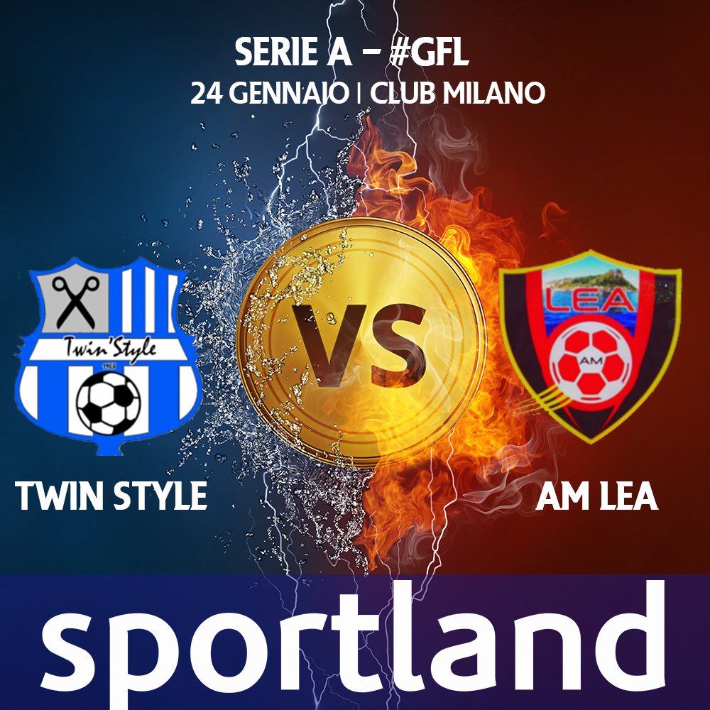 ⚽️ Big match Serie A #Gazzetta Football League 
😮 Twin Style - AM Lea 
‼️ Stasera, ore 21:30 DIRETTA FACEBOOK
➡️ bit.ly/SPORTLAND_Face…

#Sportland #calcio #GFL