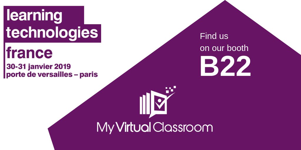 MyVClassroom's tweet photo. #LearningTechnologies ,the #1 of digital learning events in France, will start next week in Paris, Porte de Versailles.
We will be happy to welcome you on our booth B22 !
The team of #myvirtualclassroom https://t.co/uhY7L45WQA
