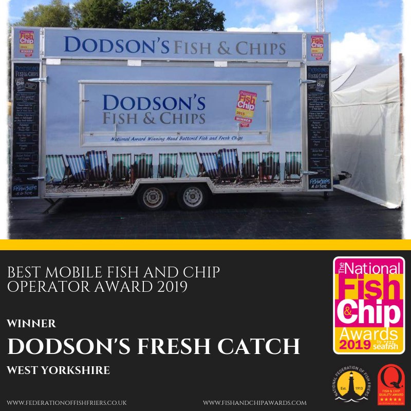 …and the winner of the Best Mobile Fish and Chip Operator Award 2019 is <a href="/dodsonscatch/">Dodson's Fresh Catch</a>. Sponsored by JJ Food Service #fishandchipawards #fishandchips #fishnchipawards