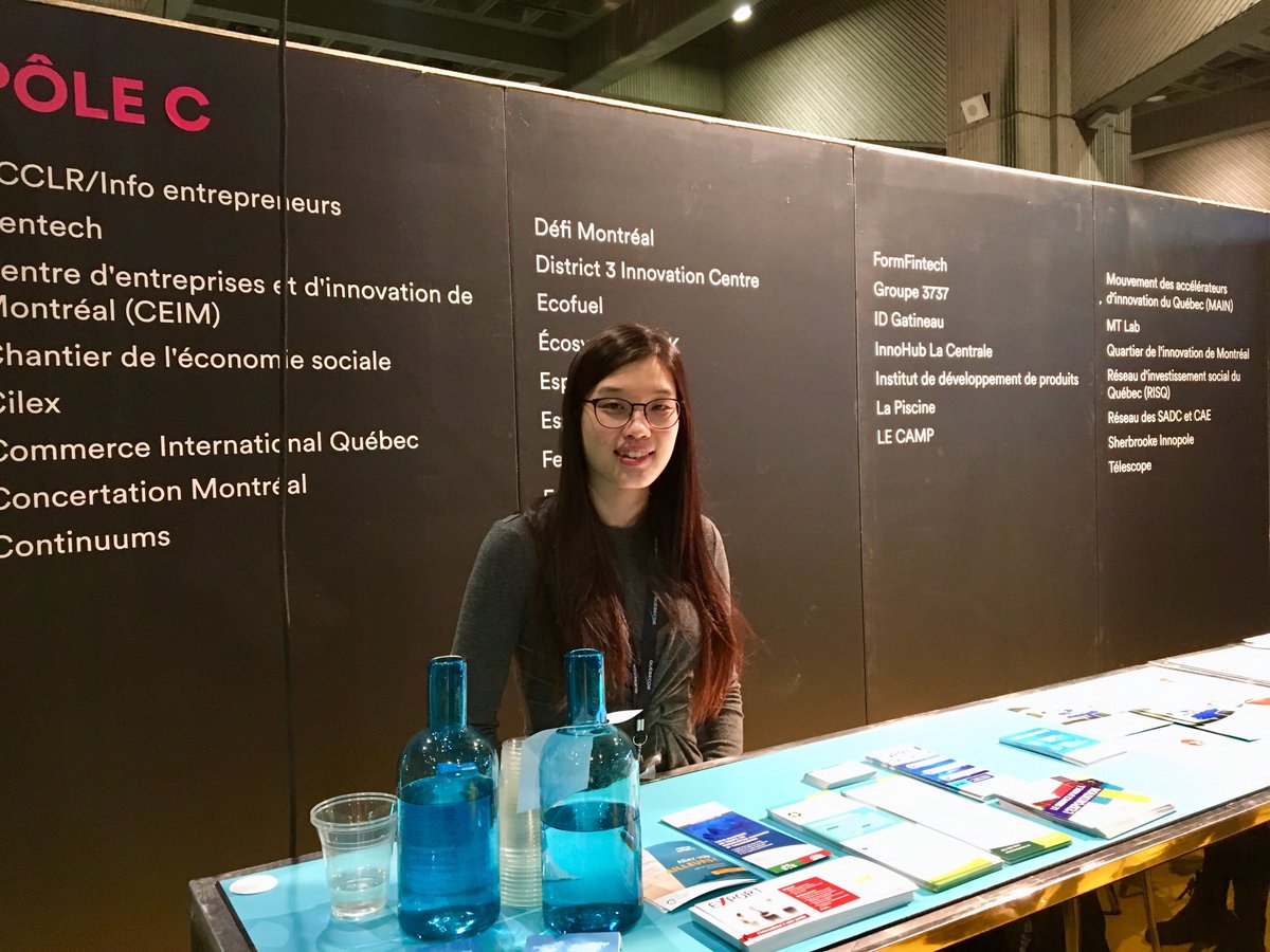 Excell_Indust's tweet photo. #DESTL y était: notre chargée de projets à l'#exportation, Carine Tang, à la table d'exposant de Commerce International Québec à l'occasion de l'événement @EntrepreneursQC 2019! #ExMO #ORPEX https://t.co/O5FKztfUER