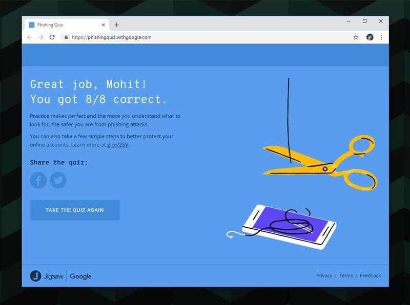 TheHackersNews's tweet image. Can you spot #phishing emails? Take this quiz to find out 🐟 📧

phishingquiz.withgoogle.com [Share with everyone]

PS: This game is awesome, interactive and very educational for everyone, even if you&apos;re a #tech enthusiast. Great work @Google👍

Share your score with us 🤠Good luck.