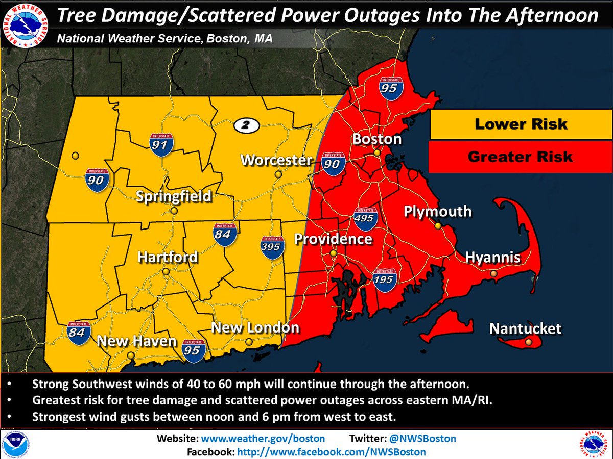Nws Boston On Twitter Tree Damage Power Outage Threat While