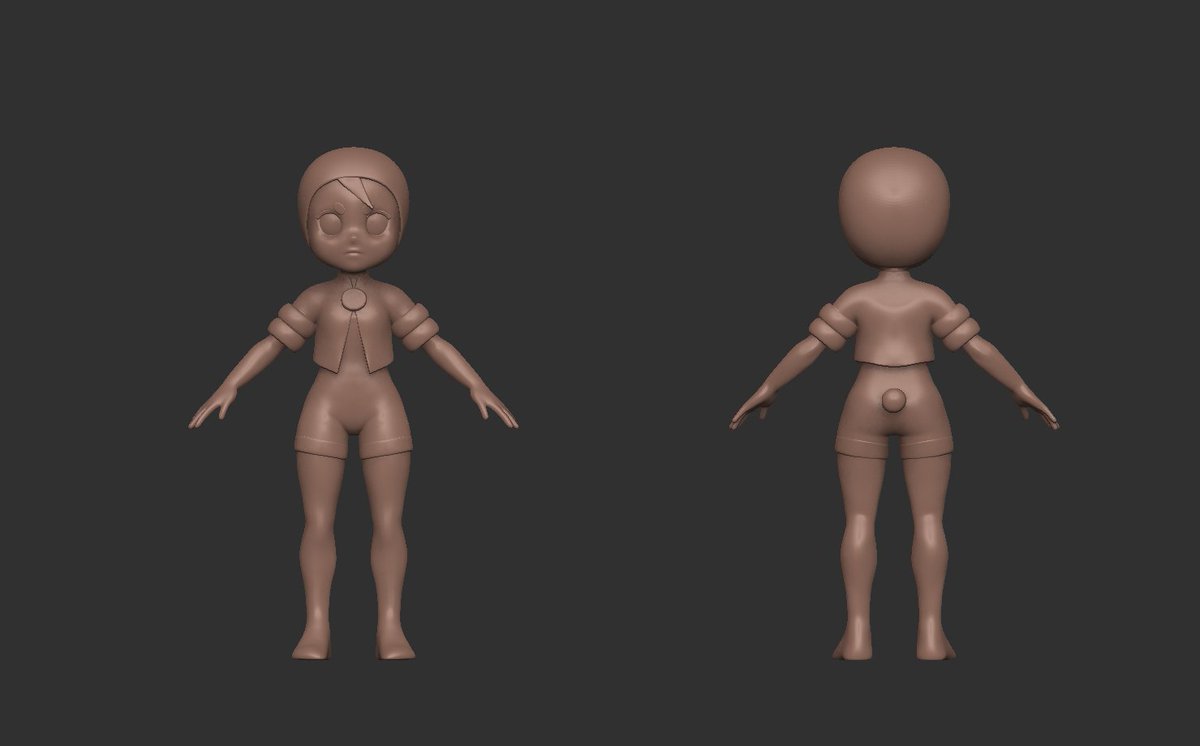 kokoneakita's tweet image. Still working on her! This is harder than I thought! 😅 #zbrush #usagimodoki