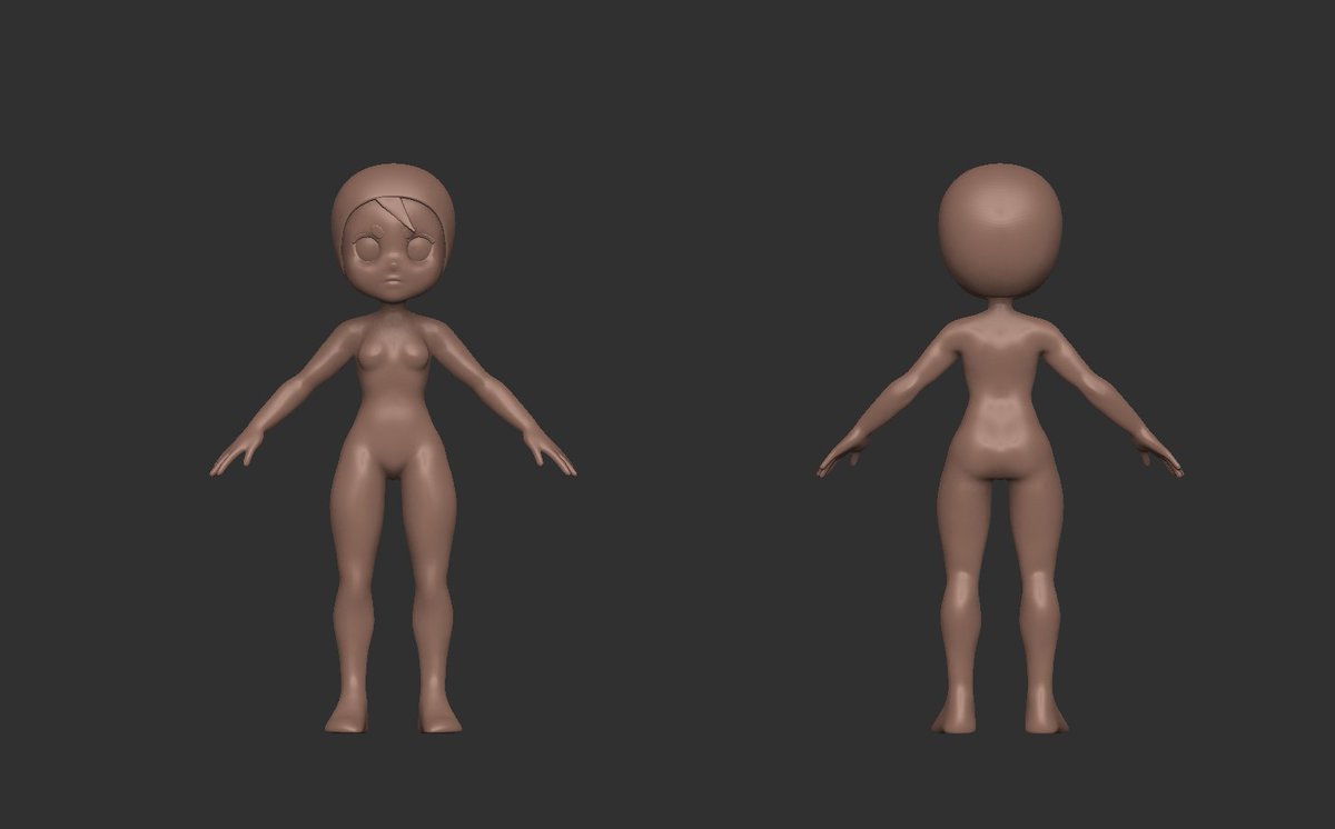 kokoneakita's tweet image. Still working on her! This is harder than I thought! 😅 #zbrush #usagimodoki