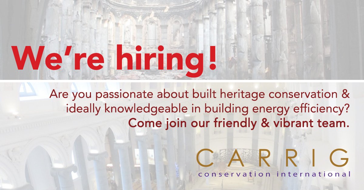 <a href="/CarrigINT/">Carrig Conservation</a> is looking for an #architect who is passionate about #builtheritage #conservation, and ideally someone who is knowledgeable about building #energyefficiency to join our friendly and vibrant team. Click the link below to apply:
indeedjobs.com/carrig-conserv…
#job #dublin
