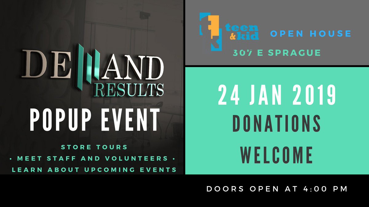 DemandResLLC's tweet image. Hello #Spokane what is your #ThursdayMotivation.  @DemandResLLC we are motivated to share the positive work of @TeenCloset at our PopUp Event.  Come join us this evening.  @kxly4news 
facebook.com/events/2284238…