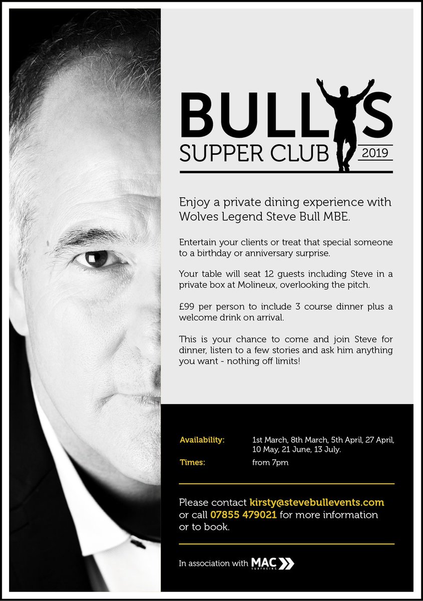 Bully's Supper Club is a new incredible experience at Molineux for any Wolves Fan! #wolves #legend #stevebull #dining